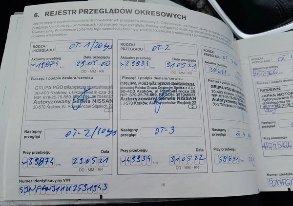 Nissan Qashqai cena 95900 przebieg: 55600, rok produkcji 2019 z Poznań małe 631